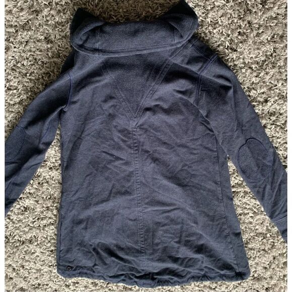 82 LULULEMON Gratitude WRAP SNAP navy blue SWEATSHIRT JACKET sz 8 - Picture 7 of 9